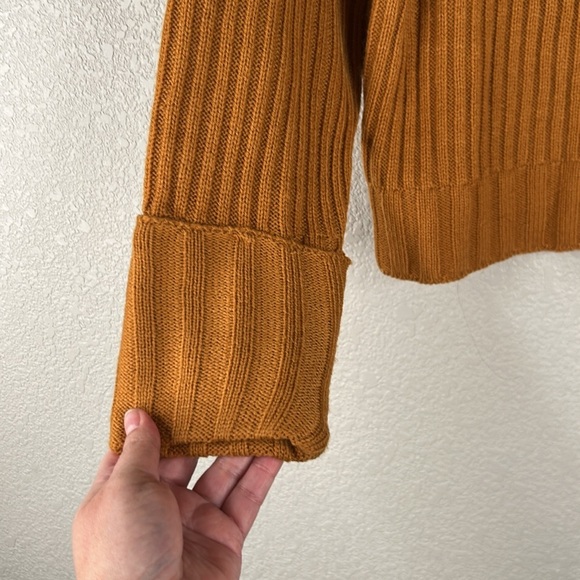 Nine West Rust Ribbed Winter Fall Knit Cowl Neck Classic Sweater Size XS - Picture 2 of 6